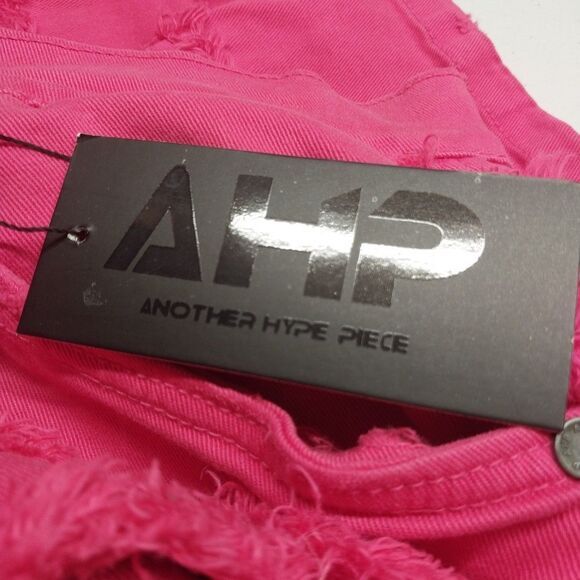 AHP Men's Jeans Sz 36x36 Pink Stacked Distressed Frayed Hip Hop Punk Streetwear - Picture 8 of 14